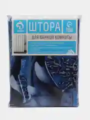 Голубой штора для ванны, 180*180 см, полиэстер, с люверсами