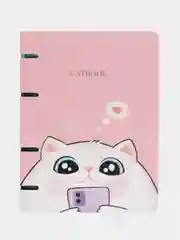 Тетрадь на кольцах А5, 100 листов, "Cat book"