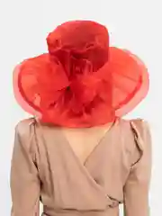 Красный женская летняя шляпа из органзы