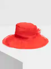 Красный женская летняя шляпа из органзы