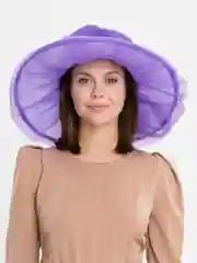 Фиолетовый женская летняя шляпа из органзы