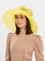 Желтый женская летняя шляпа из органзы