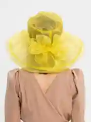 Желтый женская летняя шляпа из органзы