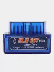 Синий автосканер считыватель ошибок ELM327 OBD II