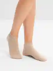 Бежевый носки женские POOPSOCKS, средней длины, с вышивкой
