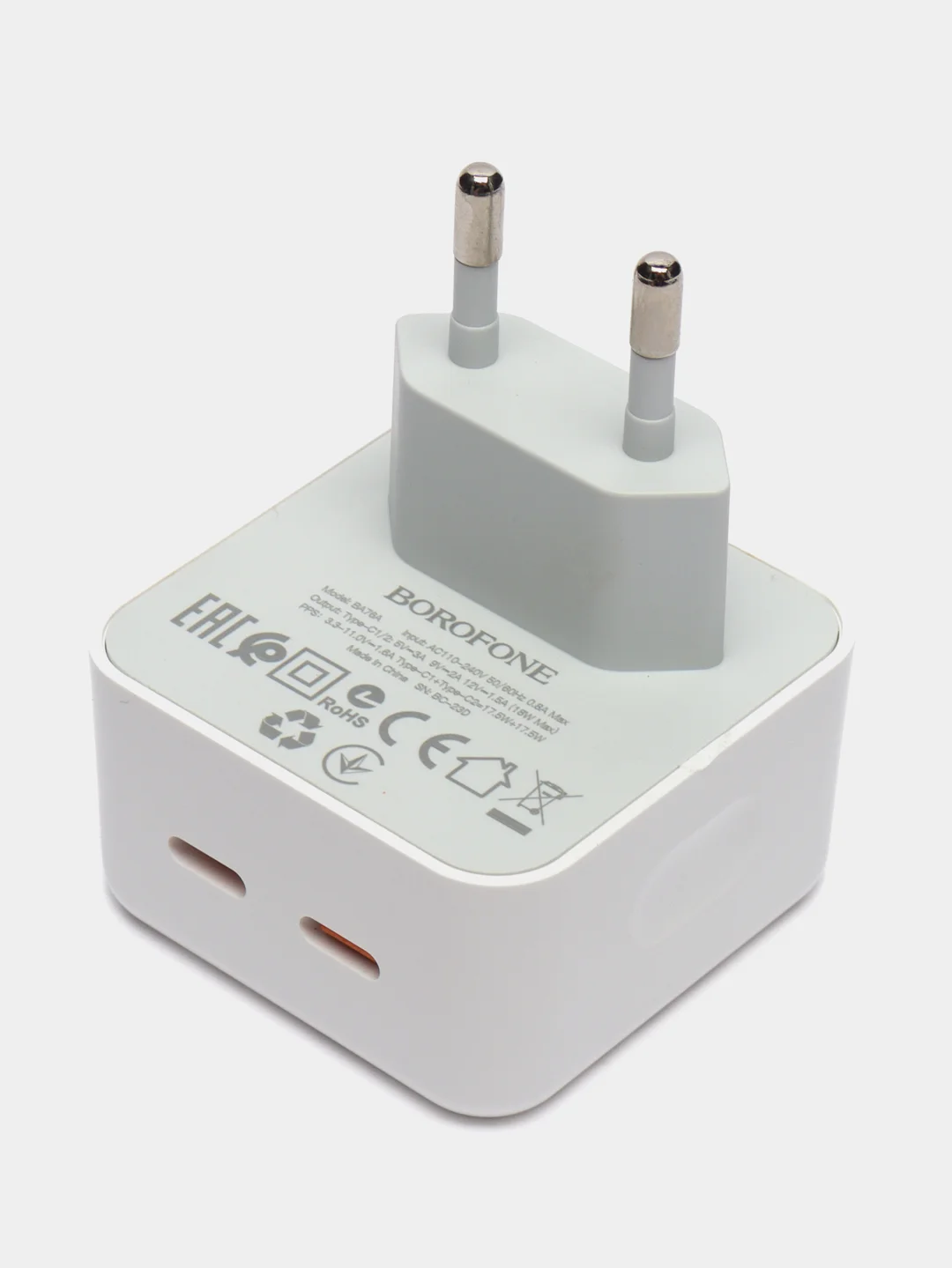 Зарядное устройство 2 выхода Type-C BOROFONE BA76A быстрая зарядка 35 W