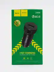 Серый блок автомобильный 1 USB Hoco Z49A с быстрой зарядкой (18W / QC3.0)