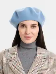 Голубой берет женский, всесезонный, шерстяной