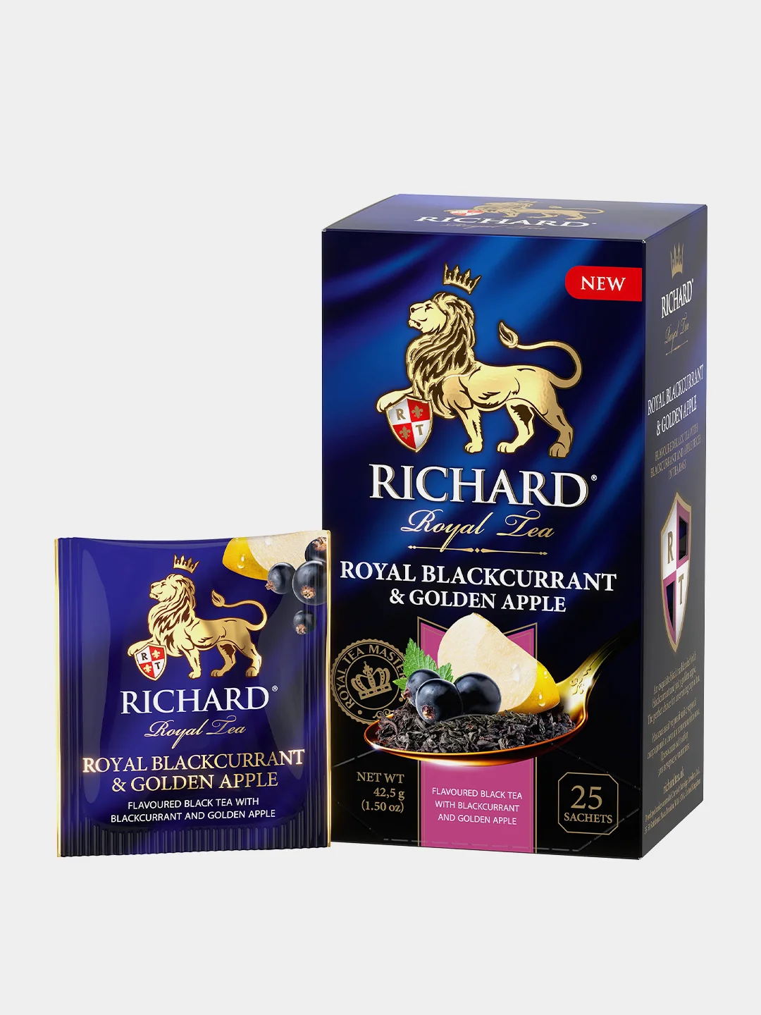 Чай чёрный Richard Royal Blackcurrant and Golden Apple, 25 пакетиков по 1,7 г