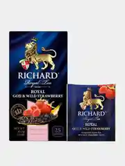 Чай черный Richard Royal Goji and Wild Strawberry, ароматизированный, 25 пакетиков по 1,5г