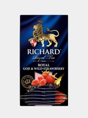Чай черный Richard Royal Goji and Wild Strawberry, ароматизированный, 25 пакетиков по 1,5г