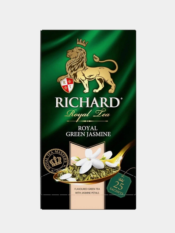 Чай зеленый Richard Royal Green Jasmine, ароматизированный, 25 пакетиков по 2 г