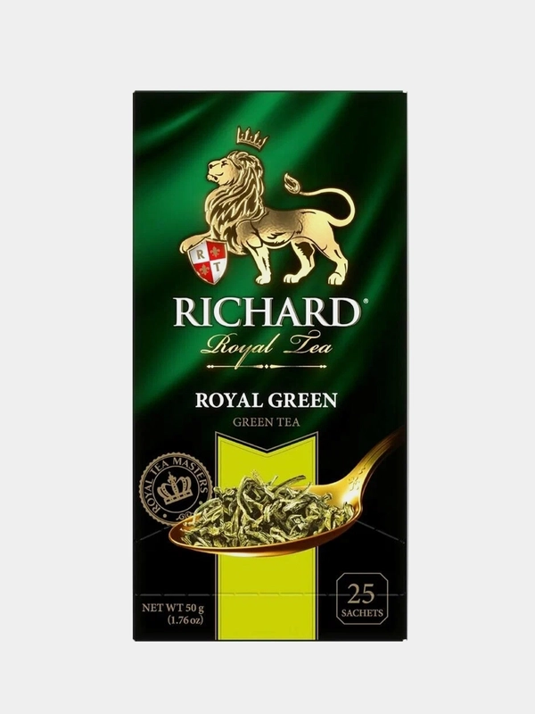 Чай зеленый Richard Royal Green, 25 пакетиков по 2 г