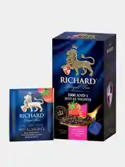 Чай Richard 1000 and 1 Royal Nights, черный и зеленый чай со вкусом клубники, 25 пакетиков