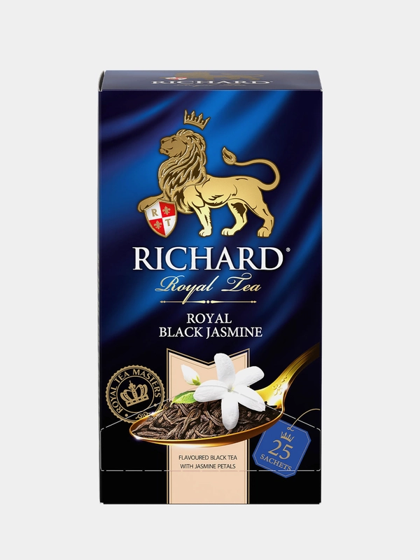 Чай черный Richard Royal Black Jasmine, ароматизированный, 25 пакетиков по 1,8 г