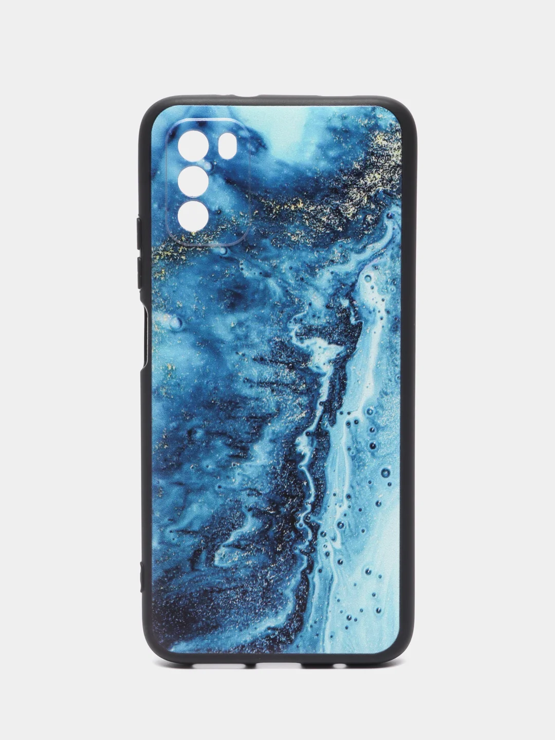 Тёмно-бирюзовый чехол силиконовый для Xiaomi POCO M3 (Сяоми Поко М3), с принтом, с рисунком
