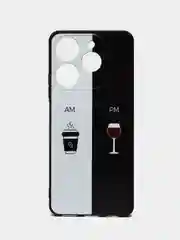 Бирюзовый силиконовый чехол для Tecno Spark 10 Pro (Техно Спарк 10 Про), с принтом, с рисунком