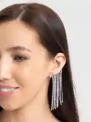 Серьги каффы со стразами, моносерьга, вечерние
