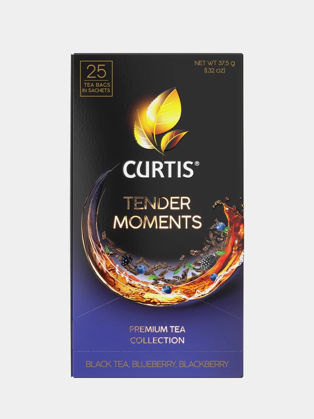 Чай черный Curtis Tender Moments, c черникой, ежевикой и мятой, 25  пакетиков купить по цене 74 ₽ в интернет-магазине Магнит Маркет