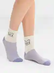 Сиреневый носки с рисунком "кошка"