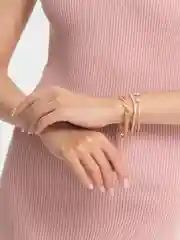 Желтый набор браслетов на руку (плетенные,с бусинами)