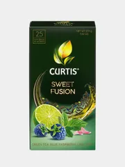 Чай зеленый Curtis Sweet Fusion, c лаймом, синей малиной и мятой, 25 пакетиков по 1,5 г