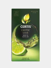 Чай зеленый Curtis Exotic Lime 25 пакетиков, c ароматом лайма и цедрой, 37,5 г
