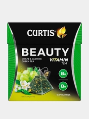 Чай зеленый Curtis Beauty, 15 пирамидок, с кусочками винограда, 25,5 г