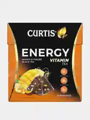 Чай черный Curtis Energy, 15 пирамидок, с ароматом манго и кусочками имбиря, 25,5 г