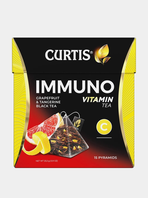 Чай черный Curtis Immuno 15 пирамидок, с цедрой апельсина и лимона, 25,5 г