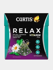 Чай зеленый Curtis Relax, с ромашкой, лавандой и мелиссой, 15 пирамидок, 25,5 г