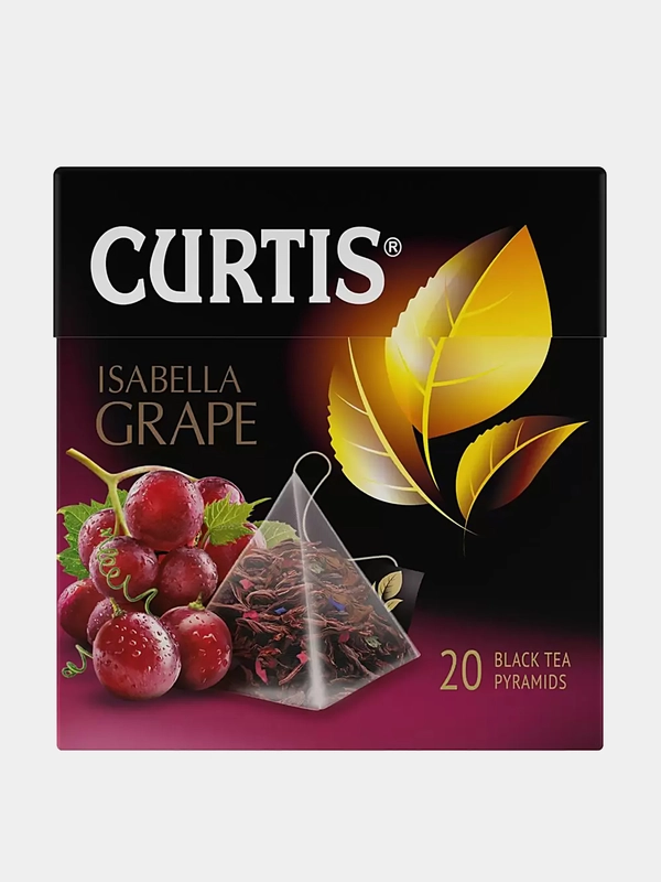 Чай черный Curtis Isabella Grape, 20 пирамидок, с кусочками винограда,