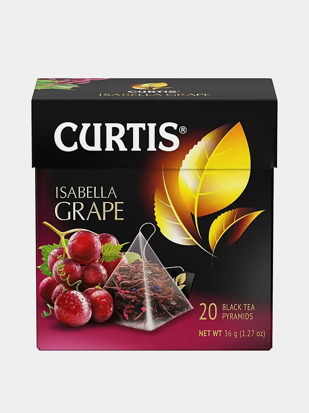 Чай черный Curtis Isabella Grape, 20 пирамидок, с кусочками винограда,