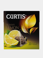 Чай черный Curtis Sunny Lemon, 20 пирамидок, с ароматом лимона и цитрусовых, 34 г