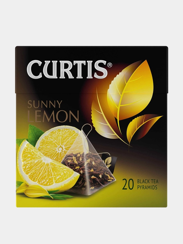 Чай черный Curtis Sunny Lemon, 20 пирамидок, с ароматом лимона и цитрусовых, 34 г