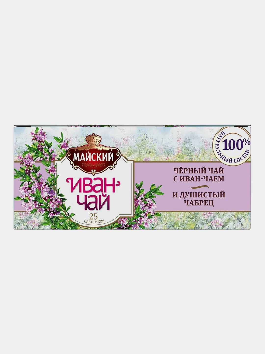 Чай чёрный Майский "Иван-чай" с чабрецом, 25 пакетиков по 1,5 г