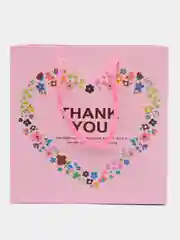 Розовый подарочный бумажный пакет "Thank You"
