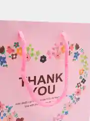 Розовый подарочный бумажный пакет "Thank You"
