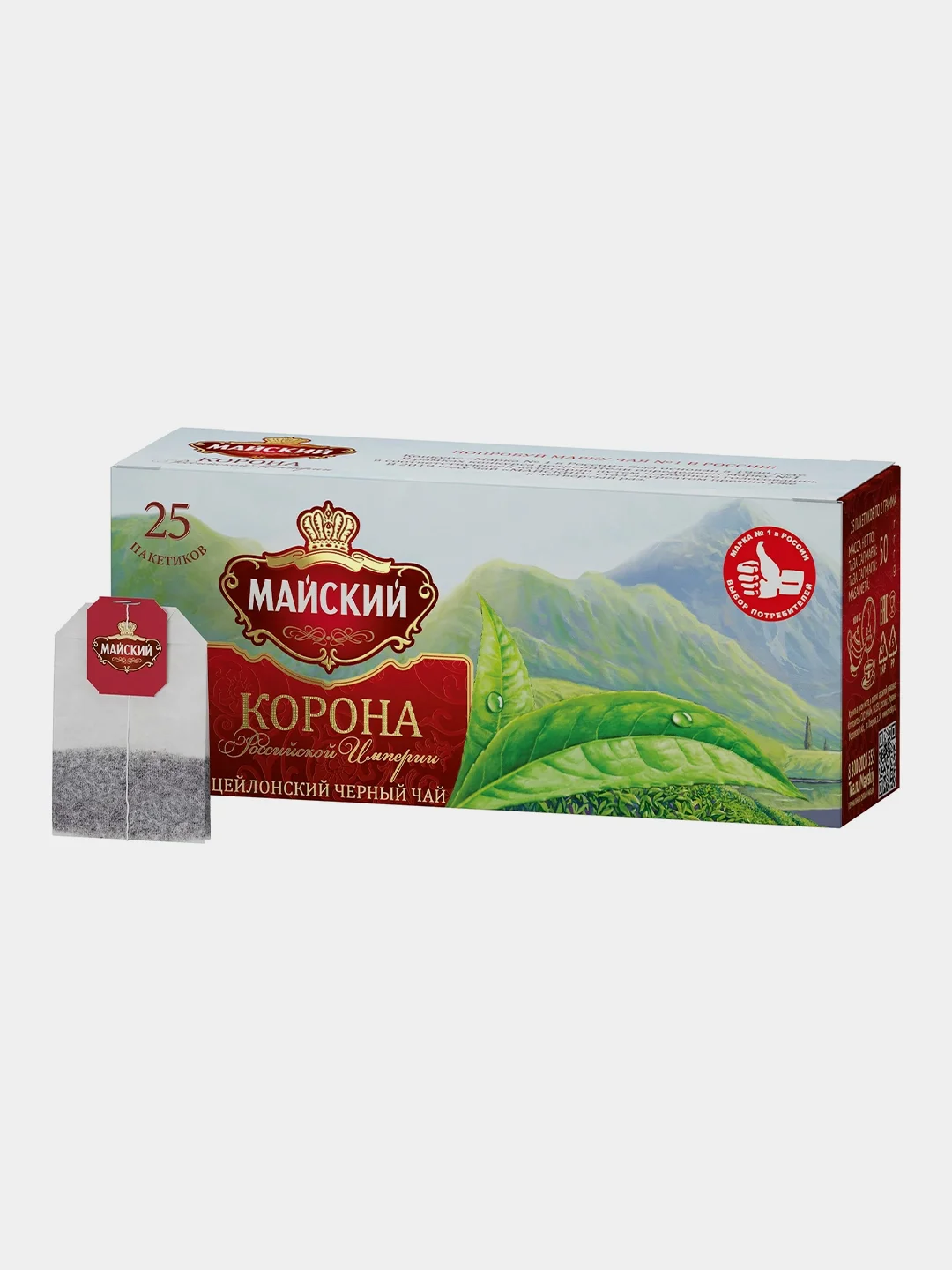 Чай чёрный Майский "Корона Российской Империи", 25 пакетиков по 2 г