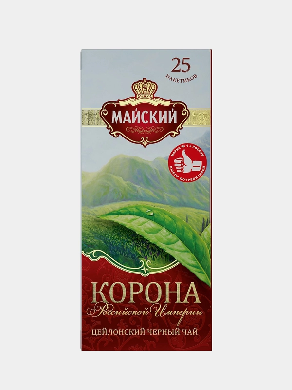 Чай чёрный Майский "Корона Российской Империи", 25 пакетиков по 2 г