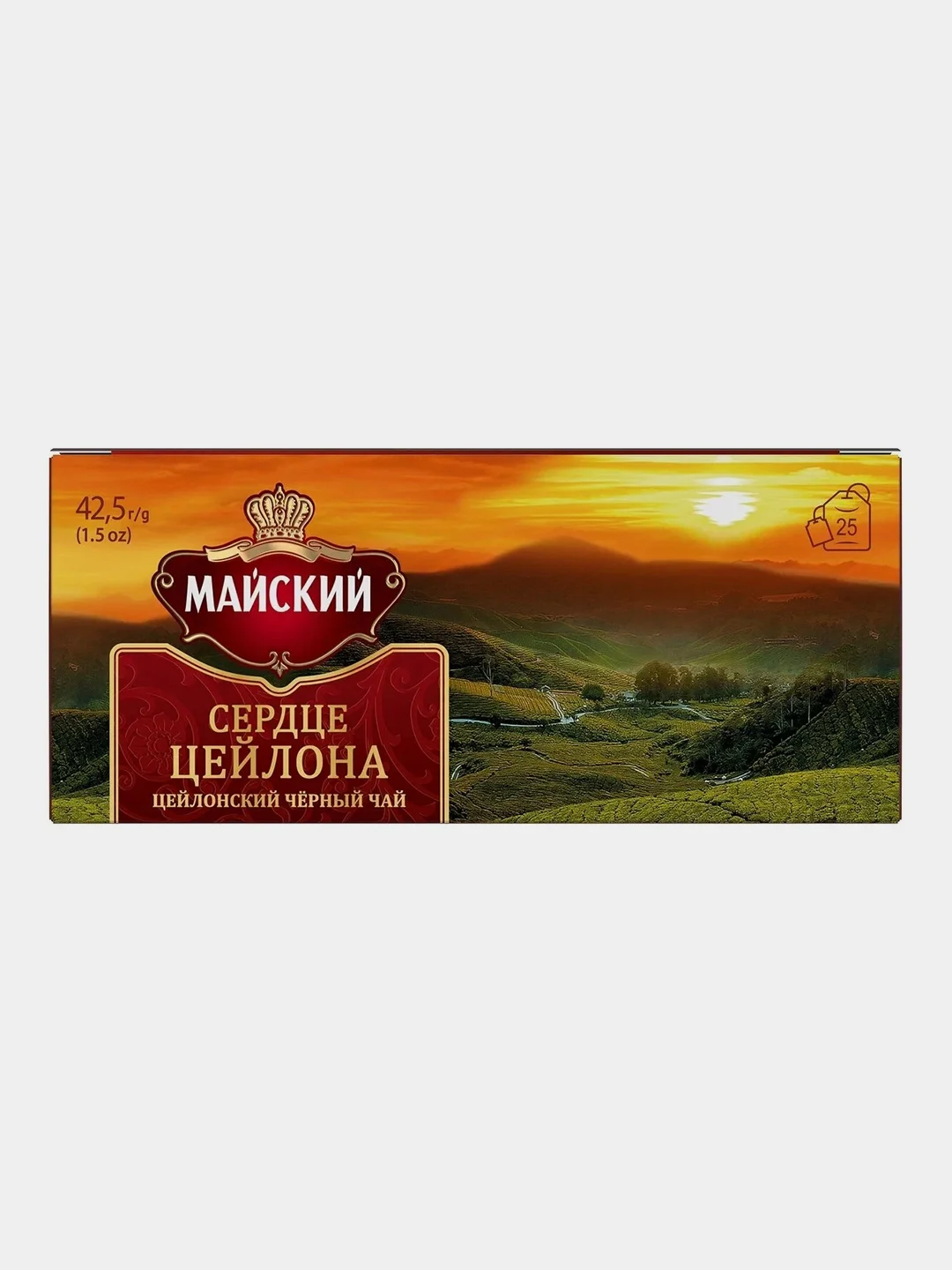 Чай чёрный Майский "Сердце Цейлона", 25 пакетиков по 1,7 г
