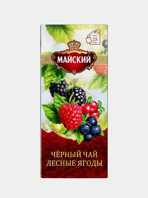 Чай чёрный Майский "Лесные Ягоды", 25 пакетиков по 1,5 г
