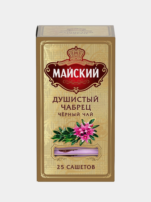 Чай чёрный Майский "Душистый Чабрец", 25 пакетиков по 2 г