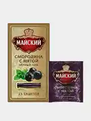 Чай чёрный Майский "Смородина с Мятой", 25 пакетиков по 2 г