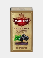 Чай чёрный Майский "Смородина с Мятой", 25 пакетиков по 2 г