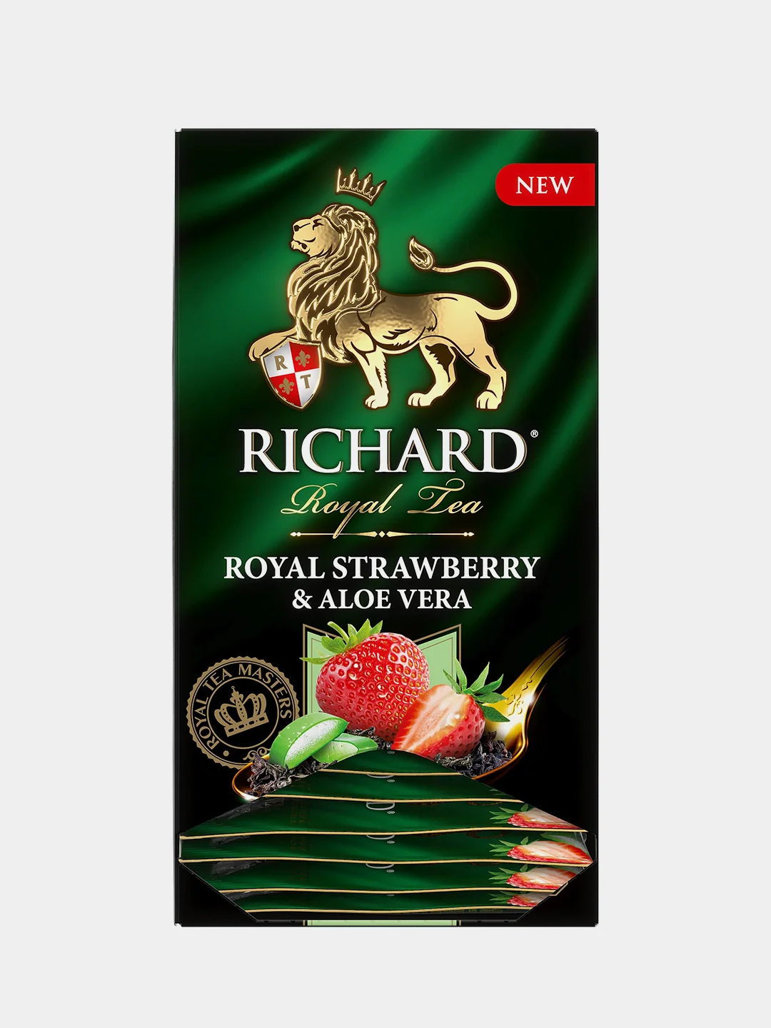 Чай зеленый Richard Royal Strawberry and Aloe Vera, со вкусом клубники и алоэ, 25 сашет