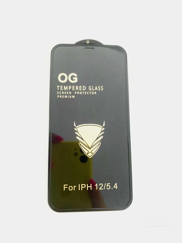 Защитное стекло для iPhone 12mini с силиконовой окантовкой