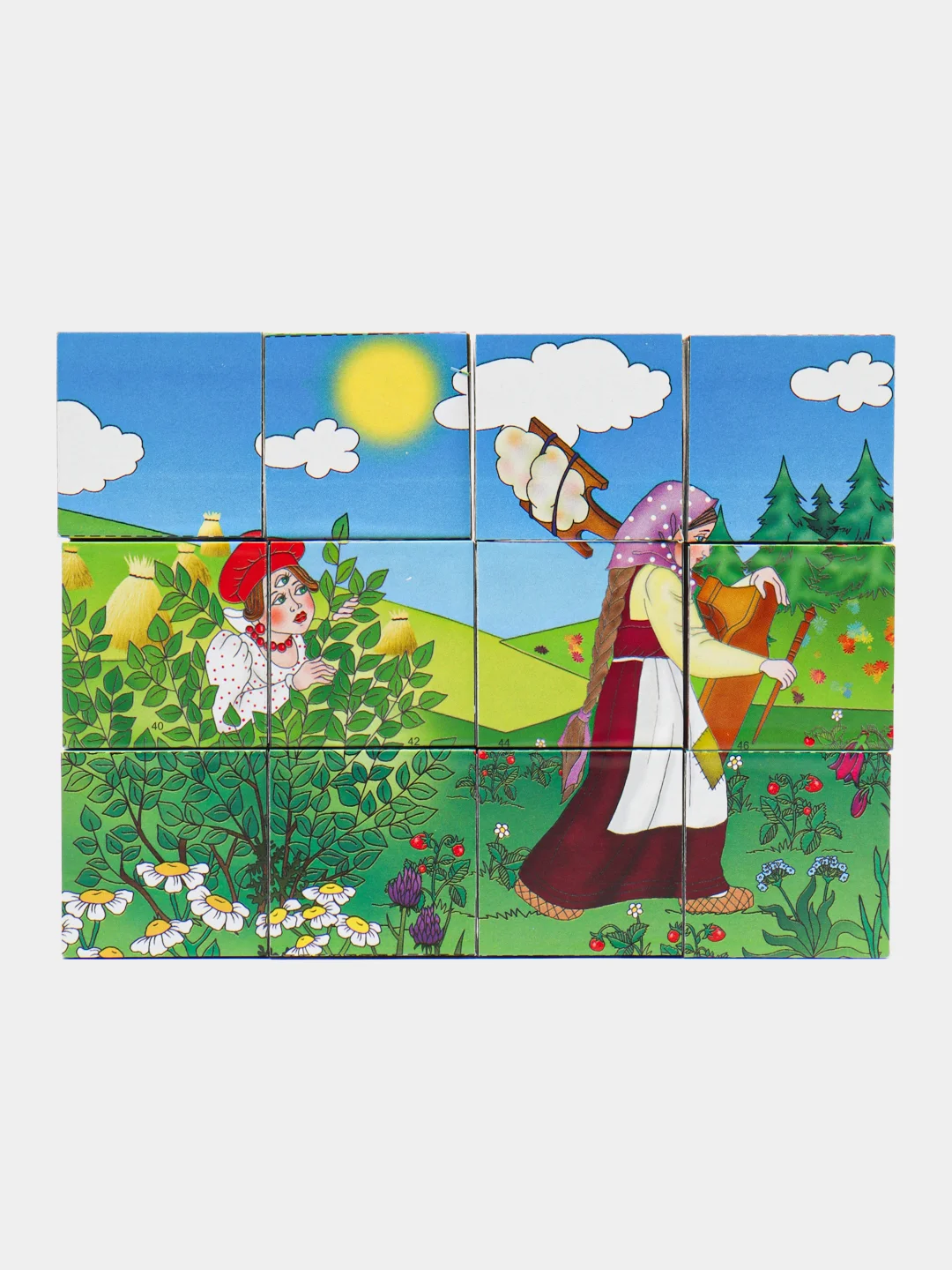 Синий кубики детские, 12 кубиков