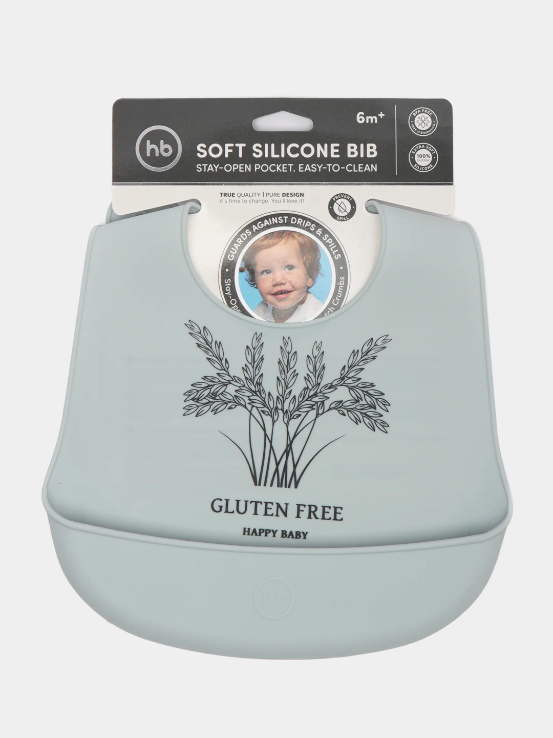 Ледяной нагрудник силиконовый "BIB POCKET" 16006 Happy Baby