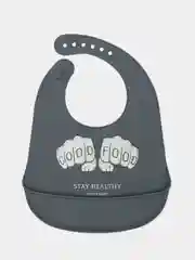 Серый нагрудник силиконовый "BIB POCKET" 16006 Happy Baby